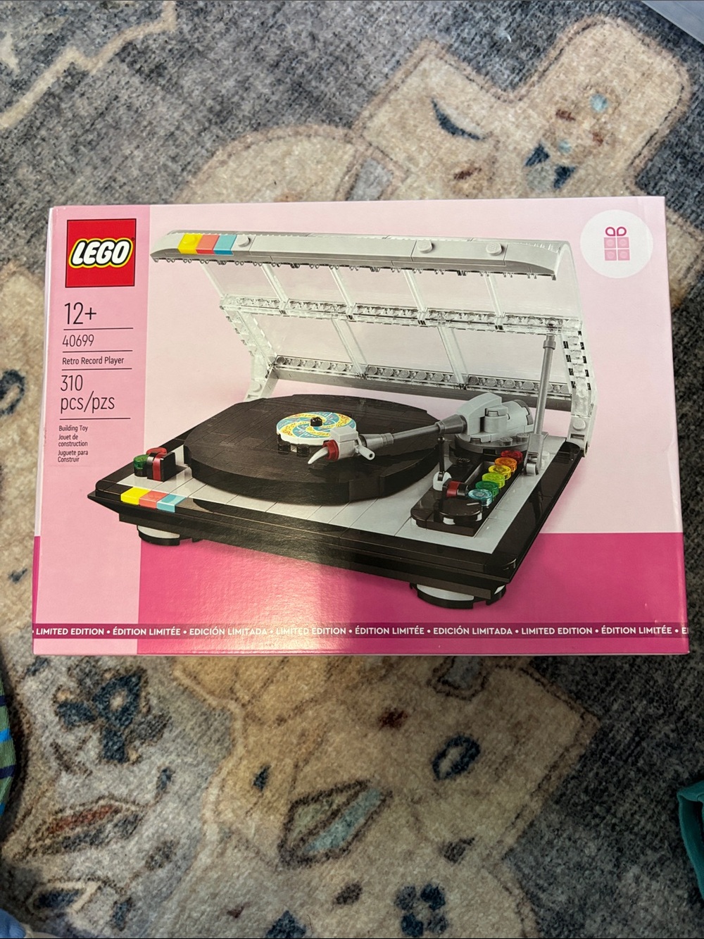 NWT. LEGO Retro Record Player with Black Deck and Multicolor Accents